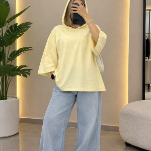 تیشرت لانگ کلاهدار